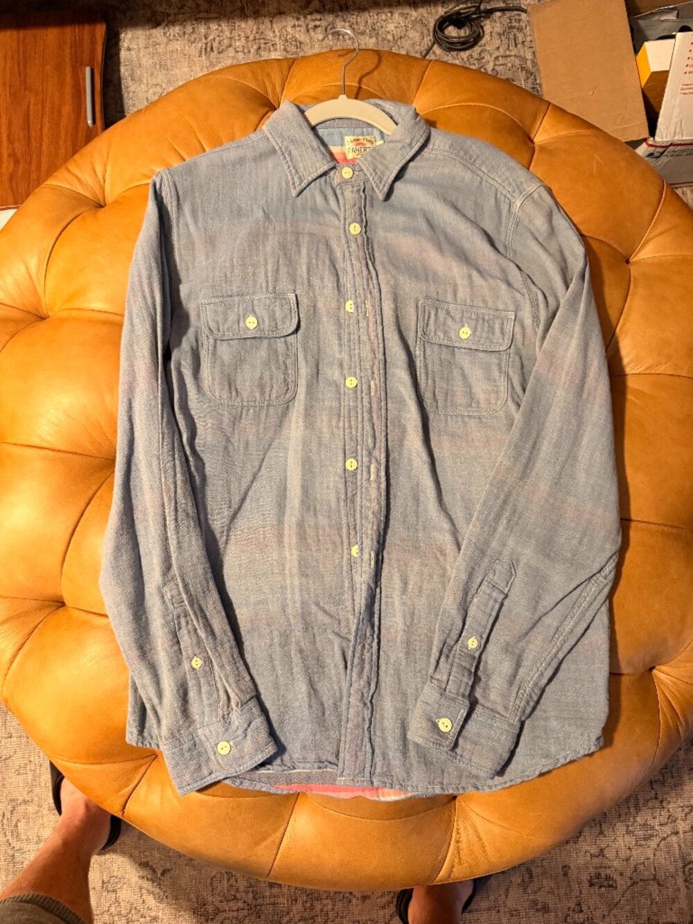 Faherty flannel lined chambray shirt